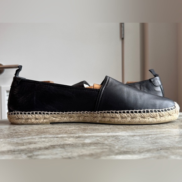 YSL Saint Laurent Espadrilles Smooth Leather Loafer Nero Black 46 / 13 main image 6